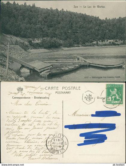 Spa (Provinz Lüttich) Spa (kêr) (Spå / Spâ) Le Lac de Warfaz 1913