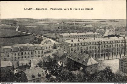 CPA Arlon Aarlen Wallonien Luxemburg, Kasernen, Panorama vers la route de Mersch