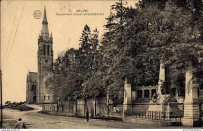 CPA Arlon Aarlen Wallonien Luxemburg, Orban-Denkmal, Kathedrale