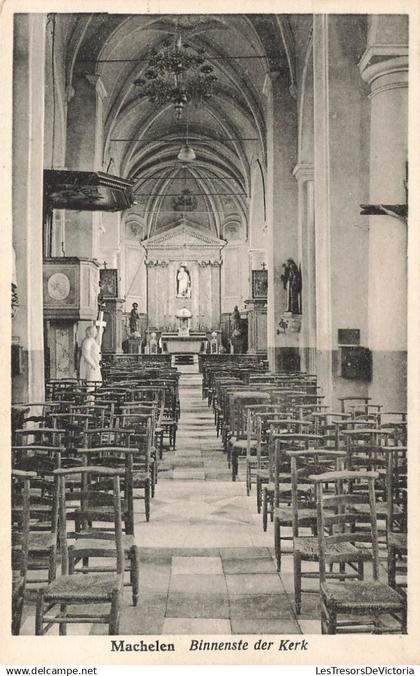 [-5%] BELGIQUE - Machelen - Binnenste der kerk - Carte postale ancienne