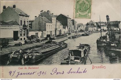 Bruxelles (Maritime) Quai de Marie Mont (Binnenvaart - Schip) 1904