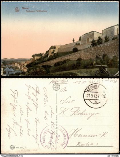 Namur Namen Anciennes Fortifications 1917 1. Weltkrieg dt. Feldpost gelaufen