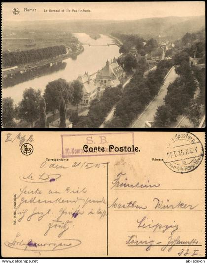 Namur Namen Panorama-Blick 1915   1. Weltkrieg als dt. Feldpost gelaufen