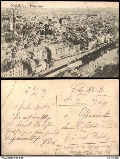 Postkaart Namur Namen Panorama 1918