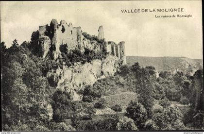 CPA Falaën Onhaye Wallonien Namur, Valle de la Molignee, Les Ruines de Montaigle