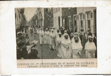 Collage d'un article du journal:Belgique  Nivelles Cortège du 7me centenaire de Ste Marie de Nivelles   VM102431