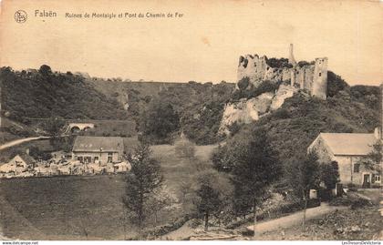 [-5%] BELGIQUE - Onhaye - Falaën - Ruines de Montaigie et Pont du Chemin de Fer - Carte Postale
