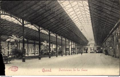 CPA Gand Gand Flandre orientale, Intérieur de la Gare