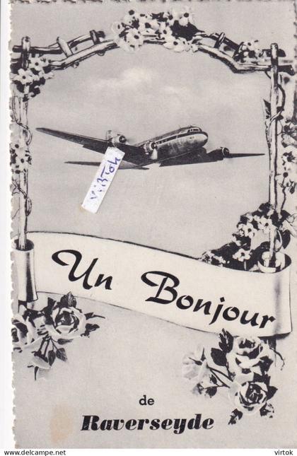 Raversijde : un bonjour              met zegel         avion - vliegtuig