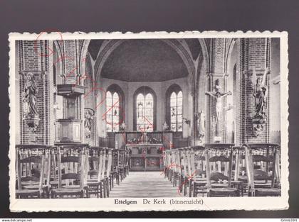 Ettelgem - De Kerk (binnenzicht) - postkaart