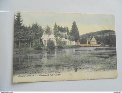 SAINT HUBERT Fontaine de Saint Hubert Colorisée Carte Postale PrécurseurCP AK PK Postcard