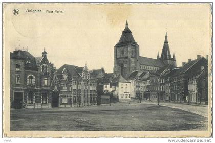 Soignies : Place verte ( ecrit avec timbre )