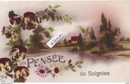 Soignies :  une pensée  1925  ecrit