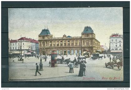 BRUXELLES: Gare Du Nord, gelopen postkaart 1909 (GA17899)