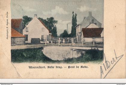 WAARSCHOOT   BEKE BRUG  !!!!!!  KREUK  L.O. HOEK   KLEUR    ZIE AFBEELDINGEN