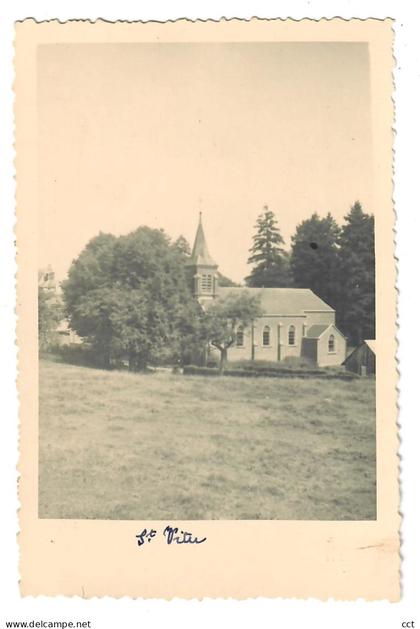 Saint-Vitu   Abée Tinlot      CARTE PHOTO de l'église  mai 1947    RARE !!!!!
