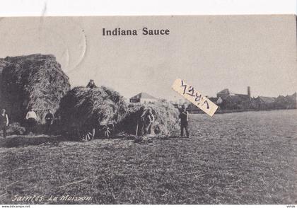 SAINTES :  La moisson   INDIANA SAUCE    (  ecrit avec timbres )