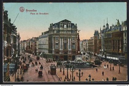AK Brüssel / Bruxelles, Place de Brouckere, Strassenbahn