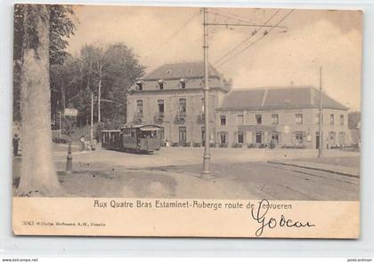 België - VIERARMENKRUISPUNT Quatre Bras de Tervuren (Vl. Br.) Tram - Estaminet Auberge - Weg naar Tervuren - Route de Te