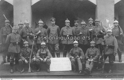 CARTE PHOTO ALLEMANDE WALCOURT 1915 FELDWACHE  VOIE FERREE GARE ?