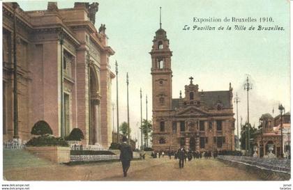 POSTAL   BRUXELLES  -BELGICA  -EXPOSITION DE BRUXELLES 1910-PAVILLON DE LA VILLE DE BRUXELLES