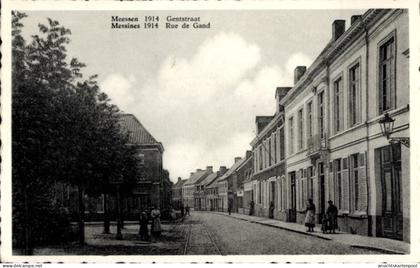 CPA Meessen Mesen Messines Westflandern, Gentstraat, Rue de Gand 1914, Wohnhäuser, Anwohner