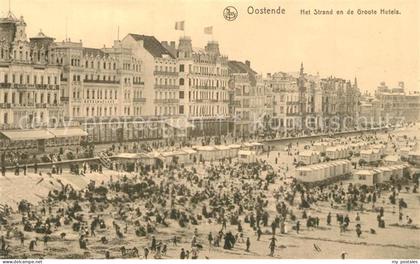 Oostende Ostende Het Strand en de Groote Hotels Plage Grand Hotels