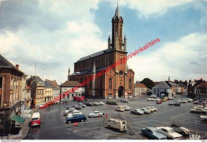 Grote Markt en Sint-Gertrudiskerk - Wetteren