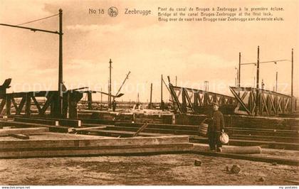 Zeebrugge Pont du canal de Bruges a Zeebrugge a la premiere ecluse