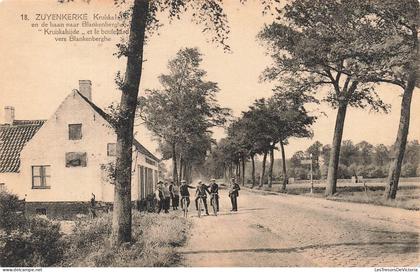 [-40%] BELGIQUE - Zuyenkerke - Kruiskalsijde - boulevard vers Blankenberghe - vélo - animé - Albert - Carte postale anci