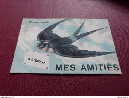 BC14-56 Cpa Mes amitiés d'Aiseau Aiseau Presles hirondelle