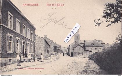 Anthisnes :  rue de l'eglise ( ecrit 1907 avec timbre )