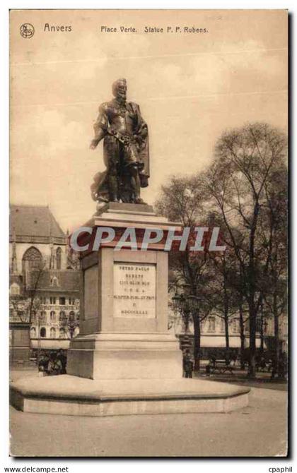 CPA Anvers Place Verte Statue Statue PP Rubens