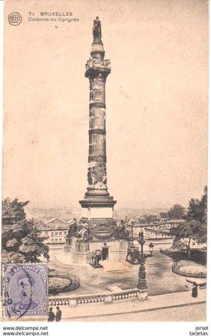 POSTAL     BRUSELAS  -BELGICA  - COLUMNA DEL CONGRESO  (COLONNE DU CONGRES)