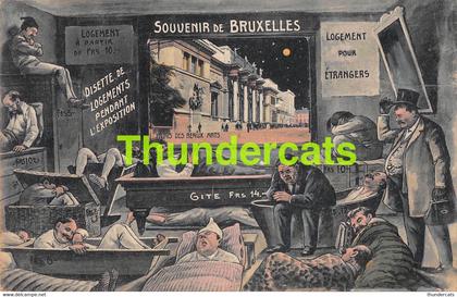 CPA SOUVENIR DE BRUXELLES DISETTE DE LOGEMENTS PENDANT L'EXPOSITION 1910