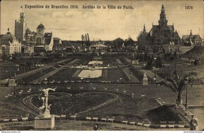 CPA Brüssel Brüssel, Brüsseler Ausstellung 1910, Gärten der Stadt Paris