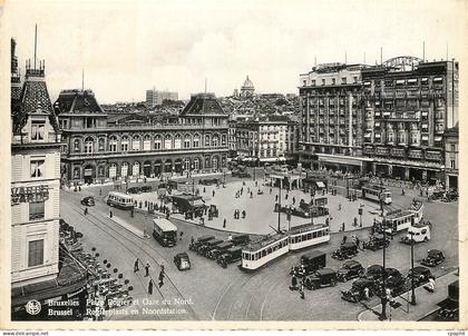 CPM Bruxelles Place Rogier et Gare du Nord Tramway