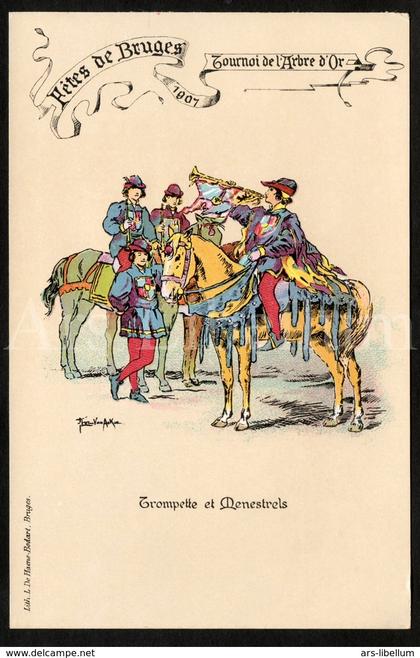 Postcard / unused / Stad Brugge / Steekspel van den Gulden Boom / 1907 / artist signed / Flor Van Acker