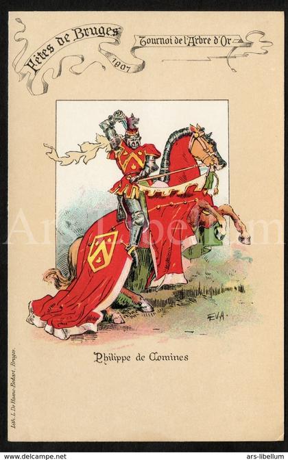 Postcard / unused / Stad Brugge / Steekspel van den Gulden Boom / 1907 / artist signed / Flor Van Acker