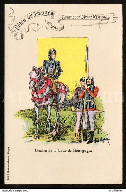 Postcard / unused / Stad Brugge / Steekspel van den Gulden Boom / 1907 / artist signed / Flor Van Acker