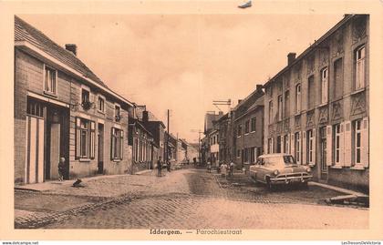 [-5%] BELGIQUE - Iddergem - Parochiestraat - voiture - animé - uitg René Verbeken Huys - Delhaize - Carte Postale Ancien