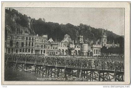 Dinant :  Kolonnenbrücke bei Dinant  (  Deutsche truppen auf dem vormarsch über eine kolonnenbrücke bei Dinant )