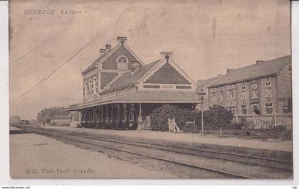 cpa  éghezée   gare   1912