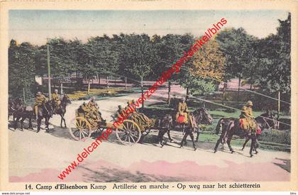 Camp d'Elsenborn Kamp - Artillerie en marche - op weg naar het schietterrein - Elsenborn (Kamp)