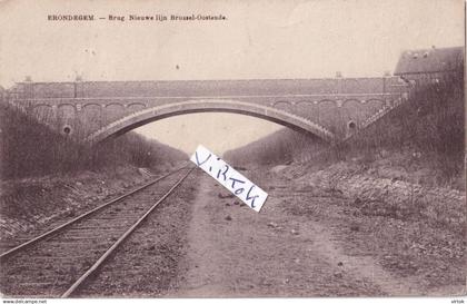 Erondegem :   Brug nieuwe lijn Brussel - Oostende   1924