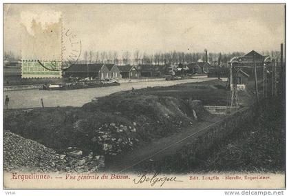 Erquelinnes :  Vue générale du bassin  ( ecrit 1906 )   ** Binnenscheepvaart **