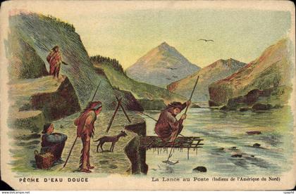 CPA Peche d'eau Douce La Lance au Poste