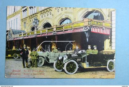 Bruxelles Devant le Palace Hôtel (carte allemande, colorisée)