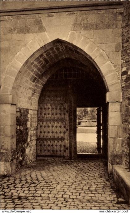 CPA Lennik Brabant flamand, Château de Gaasbeek, Porche, Porte d'entrée