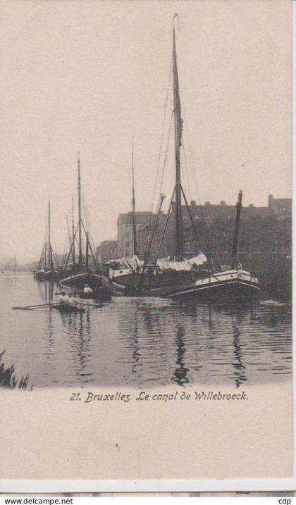 cpa bruxelles canal  bateaux